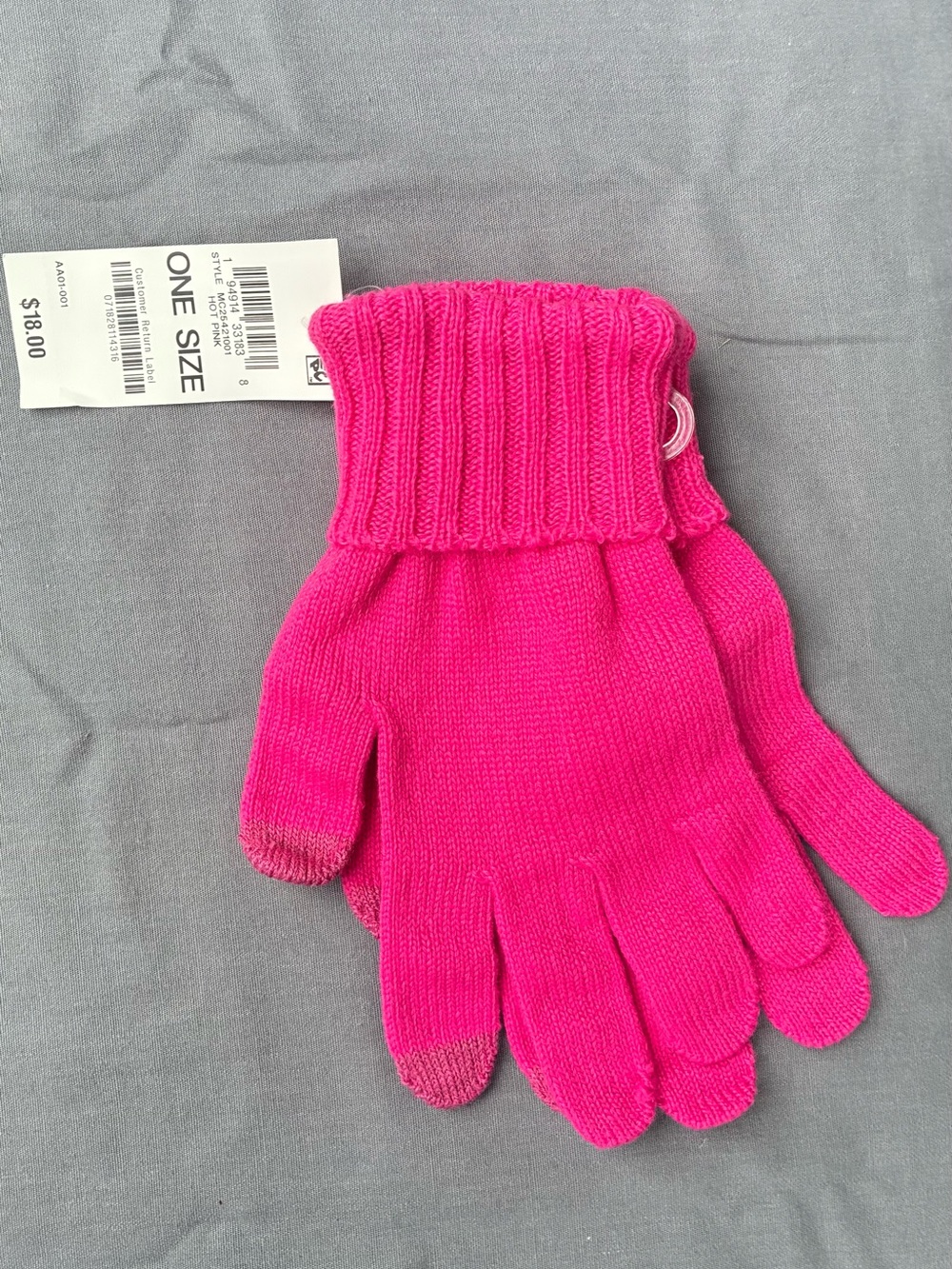 Style & Co. Kids Knit Touchscreen Gloves - Bright Pink